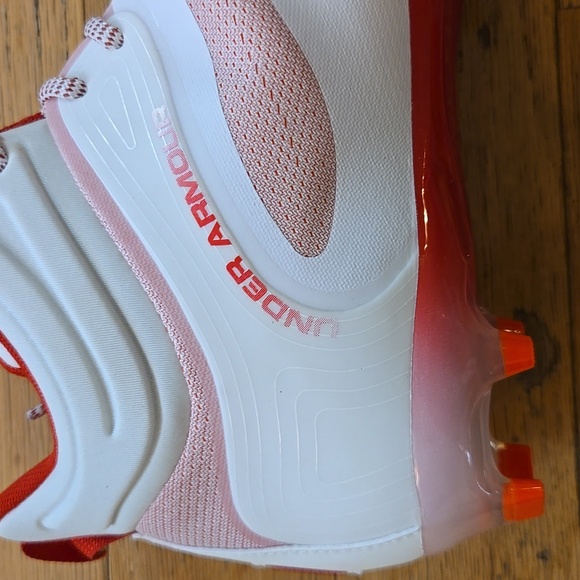 Lacrosse Cleats U Der Armour Command MC Mid Red & White Mens's 11.5 - Picture 8 of 11